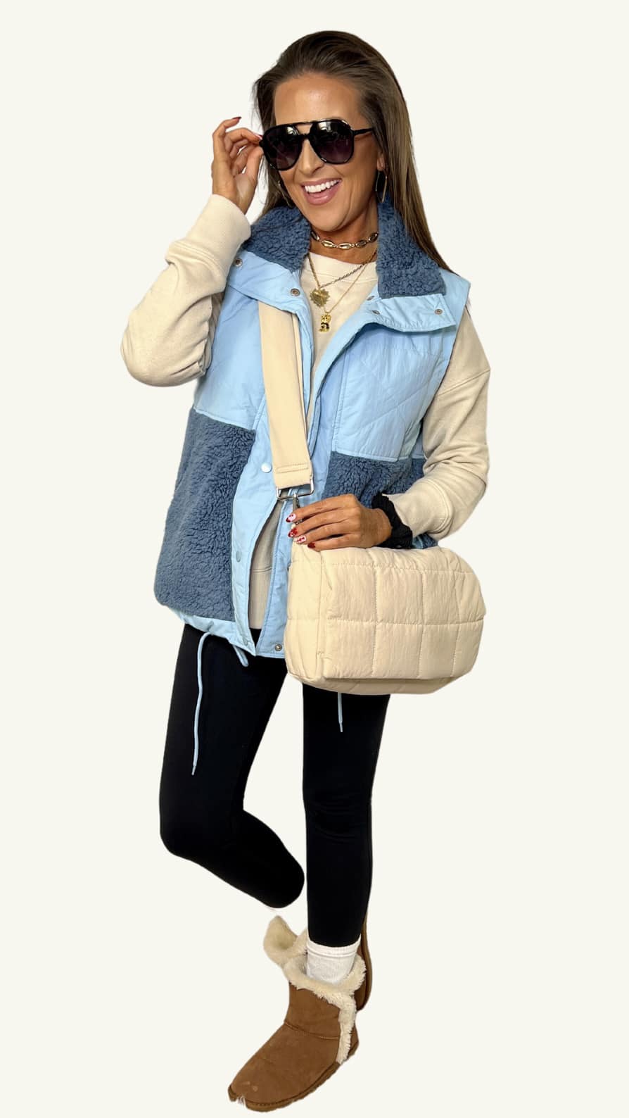Imily Bela Women's Winter Fleece Vest Stand Collar Button Down